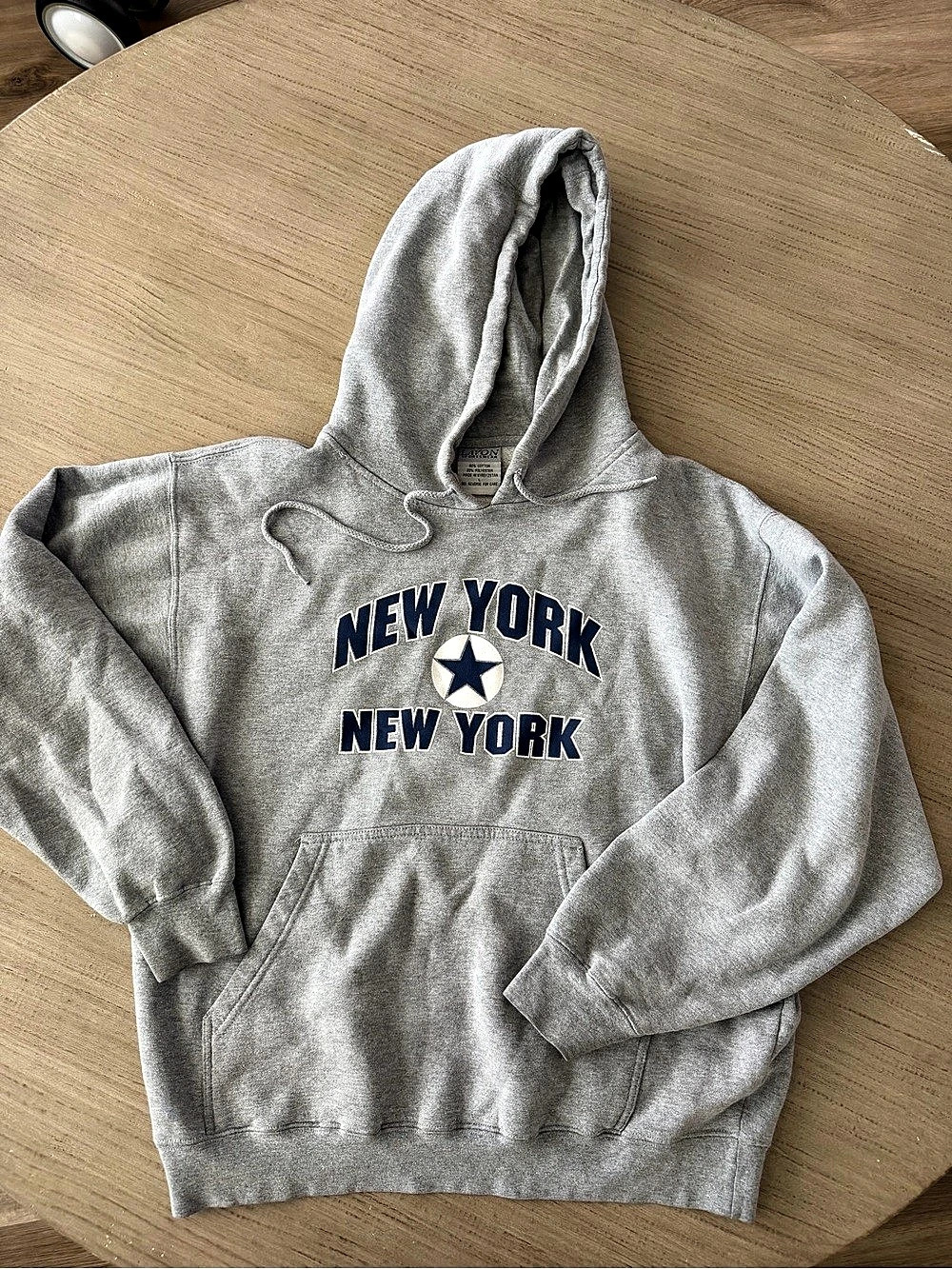LAVON New York Graphic Hoodie Gray Large